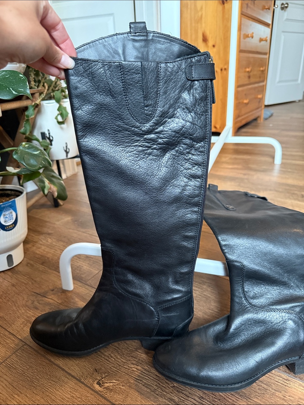 Sam Edelman Black Leather Tall Riding Boots - Picture 3 of 6